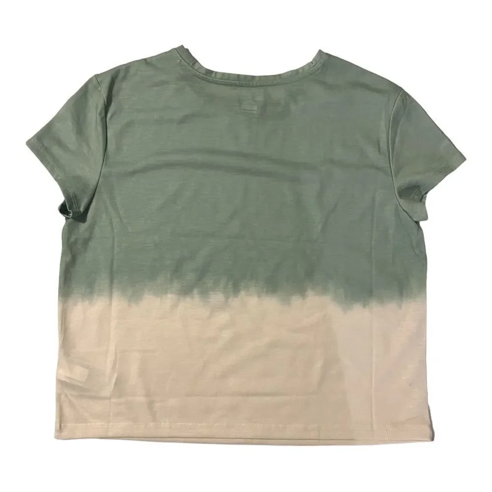🔥4/$25 Old Navy Girls Short Sleeve Sleep Top Green Tie Dye